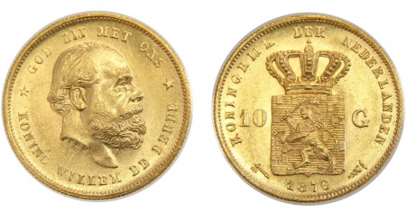 310 EUR 10 Gulden 1876  Holanda  ORO  900  6,72 gr